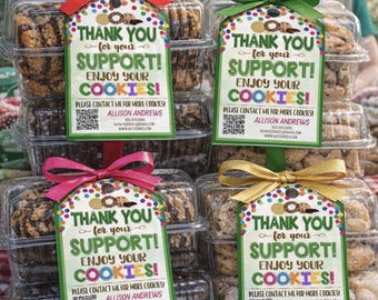 Etiquetas de agradecimiento de galletas editables: Tarjetas de marketing imprimibles para el stand de recaudación de fondos de los Scouts (descarga digital)