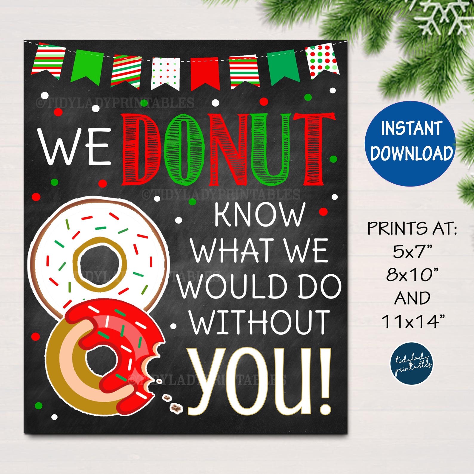 Christmas Donut Sign Donut Know What We Would Do Without You - Etsy