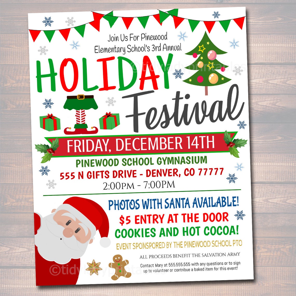 EDITABLE Holiday Festival Christmas Flyer/Poster Printable Etsy