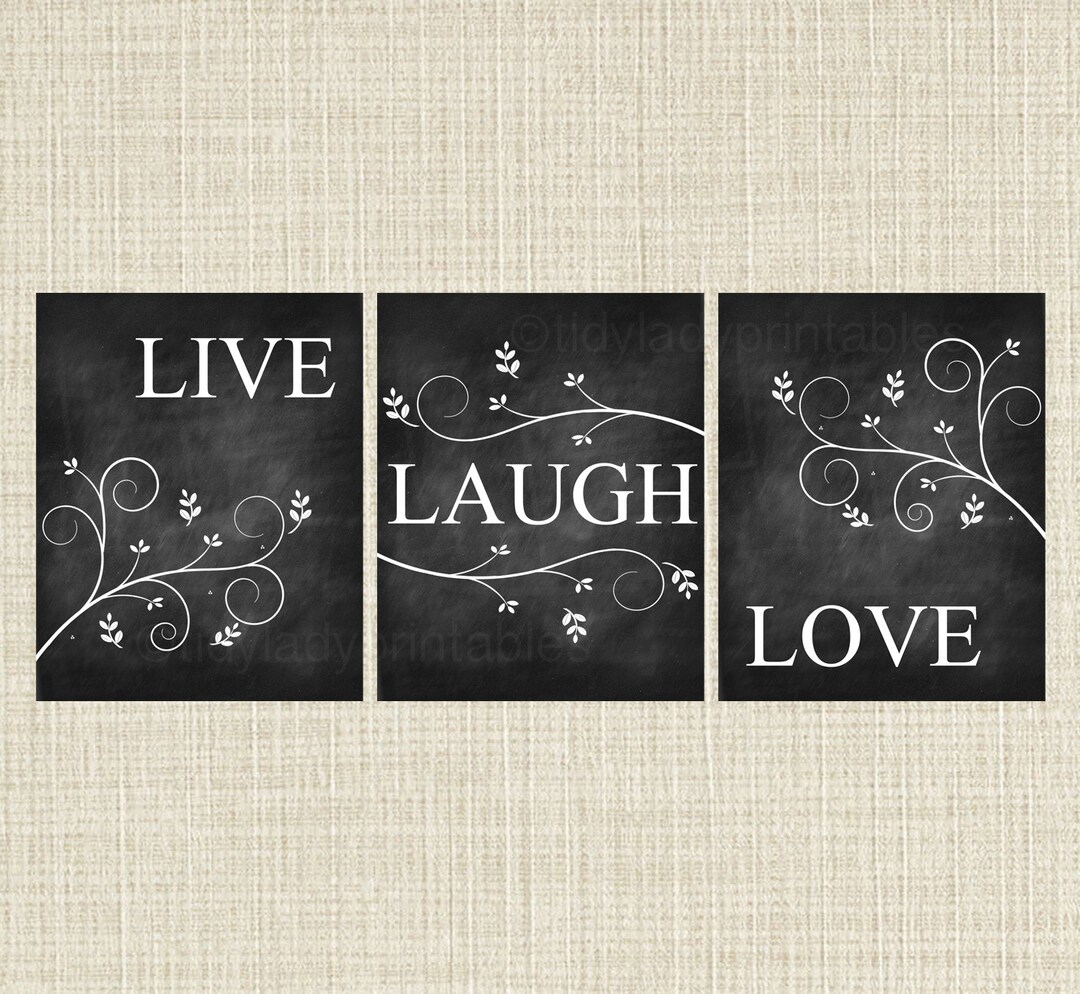 Live Laugh Love Chalkboard Wall Art Kitchen Wall Art Etsy