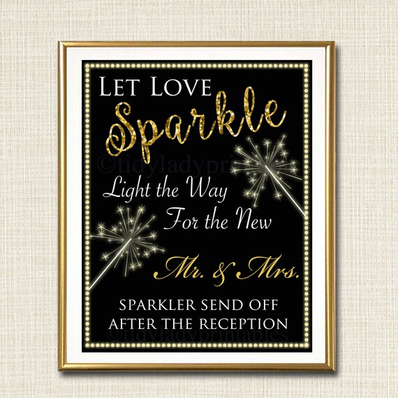 Sparkler Send Off Sign Wedding Reception Decor Sign Sparkler Etsy