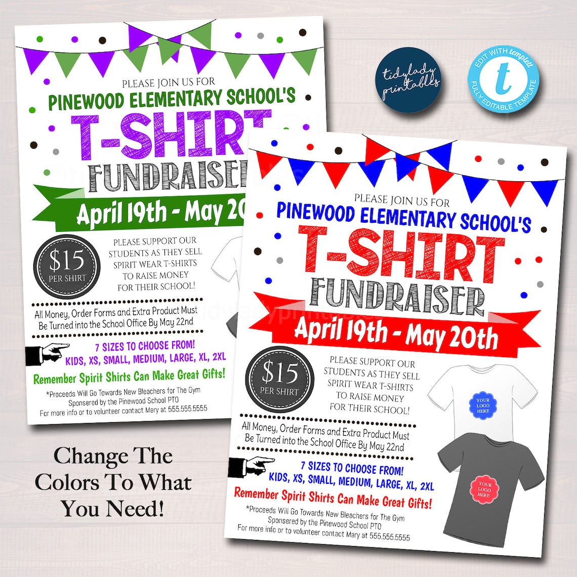 T Shirt Fundraiser Flyer Clothing Tshirt Sale Printable Etsy