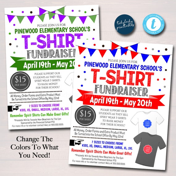 T Shirt Fundraiser Flyer Clothing T-shirt Sale Printable -
