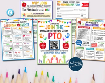 EDITABLE PTO Bundle, Information Meeting Flyer, Why Join The Pto, Pto Yearly Calendar, Pto Recruitment Flyer, PTA Newsletter Handout Meeting