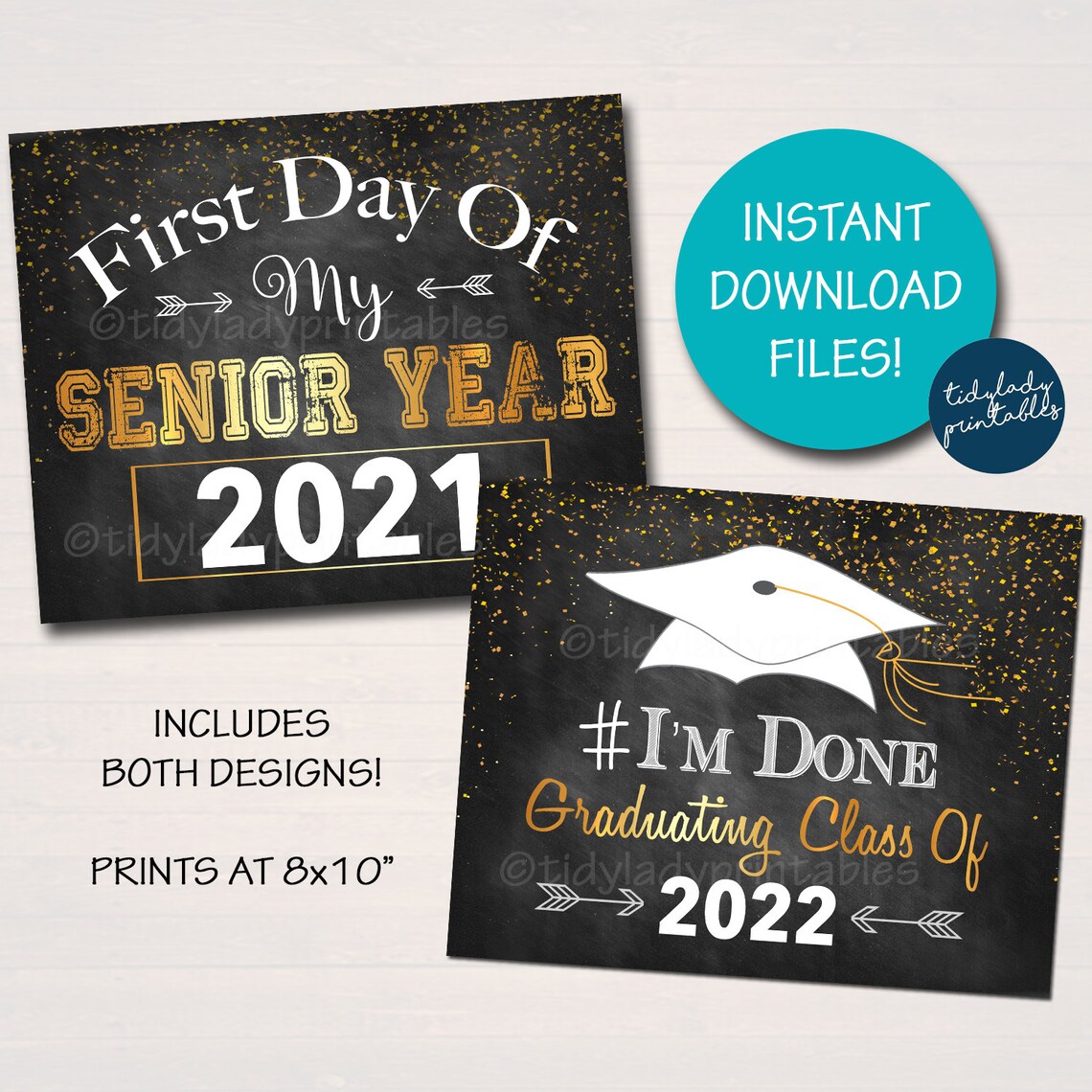 First &amp; Last Day of Senior Year Photo Props Printable High | Etsy