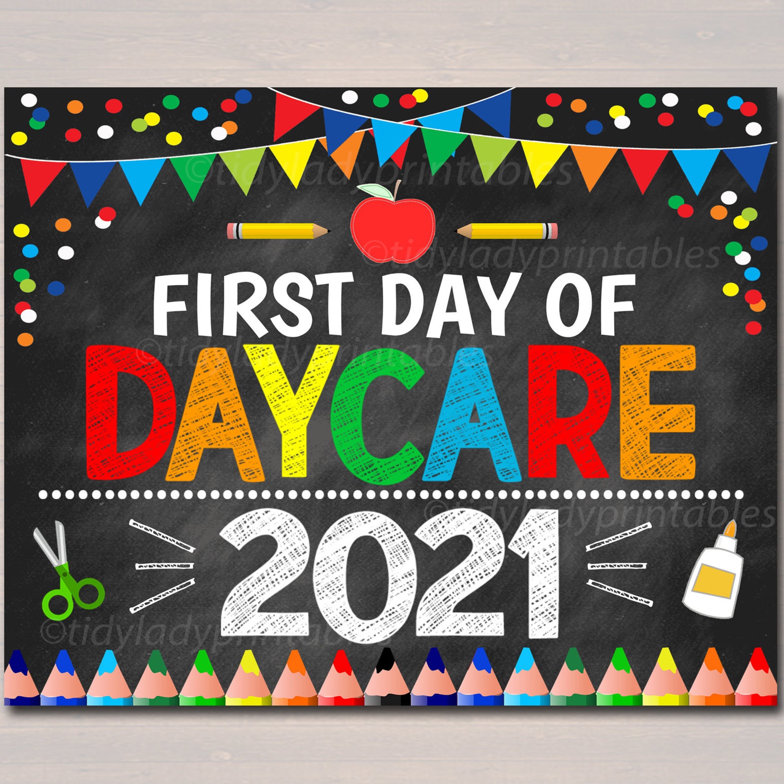 Erster Tag der Kita 2021 Druckbares Schild Schultafel Etsy