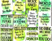 SET OF 12 Inspirational Watercolor Printable Posters School Counselor Teacher Social Worker Classroom Green Office Decor Kindness You Matter Il_170x135