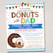 EDITABLE Donuts With Dad Invitation, Printable PTA Flyer, Father's Day ...