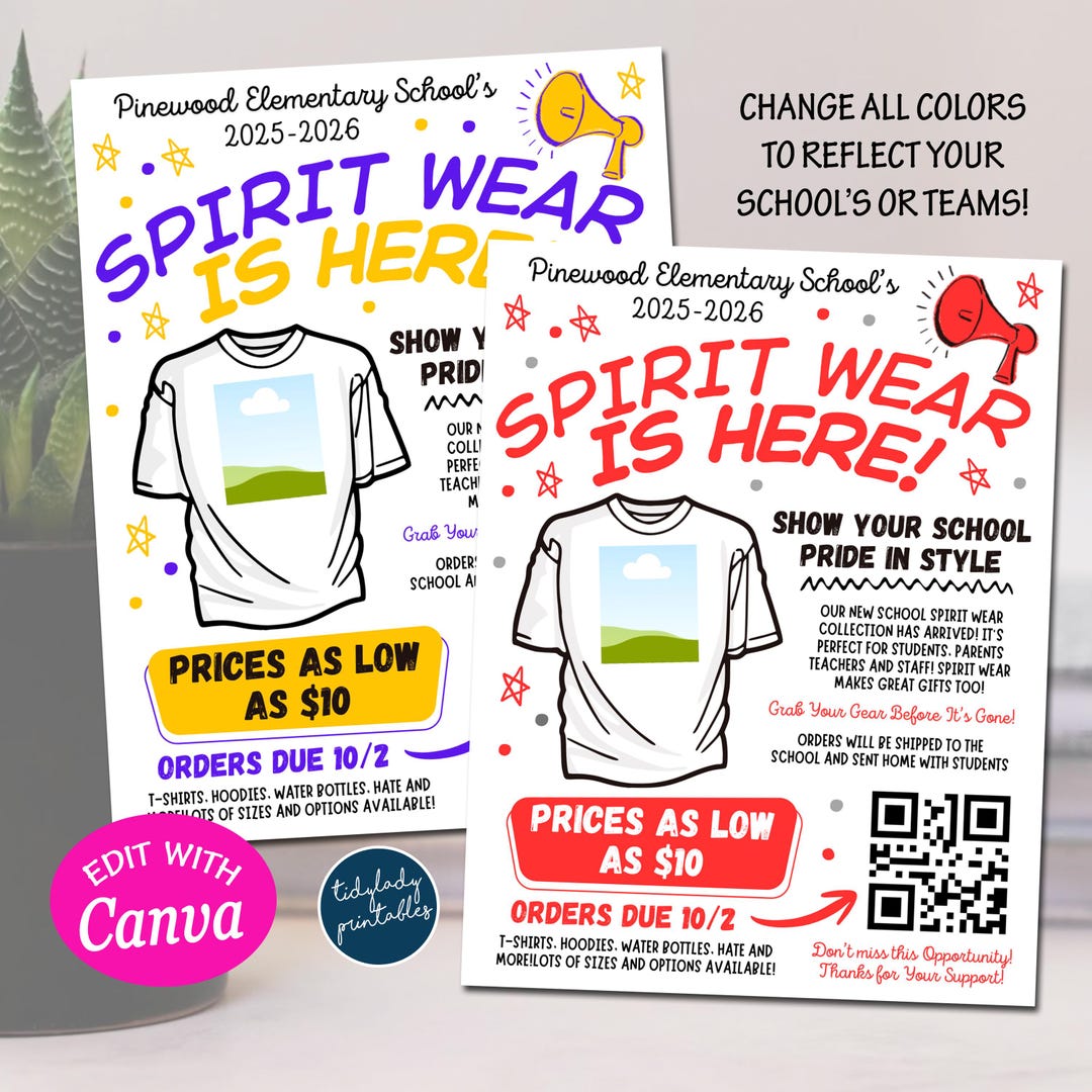 Spirit Wear Fundraiser Flyer: Bearbeitbare
