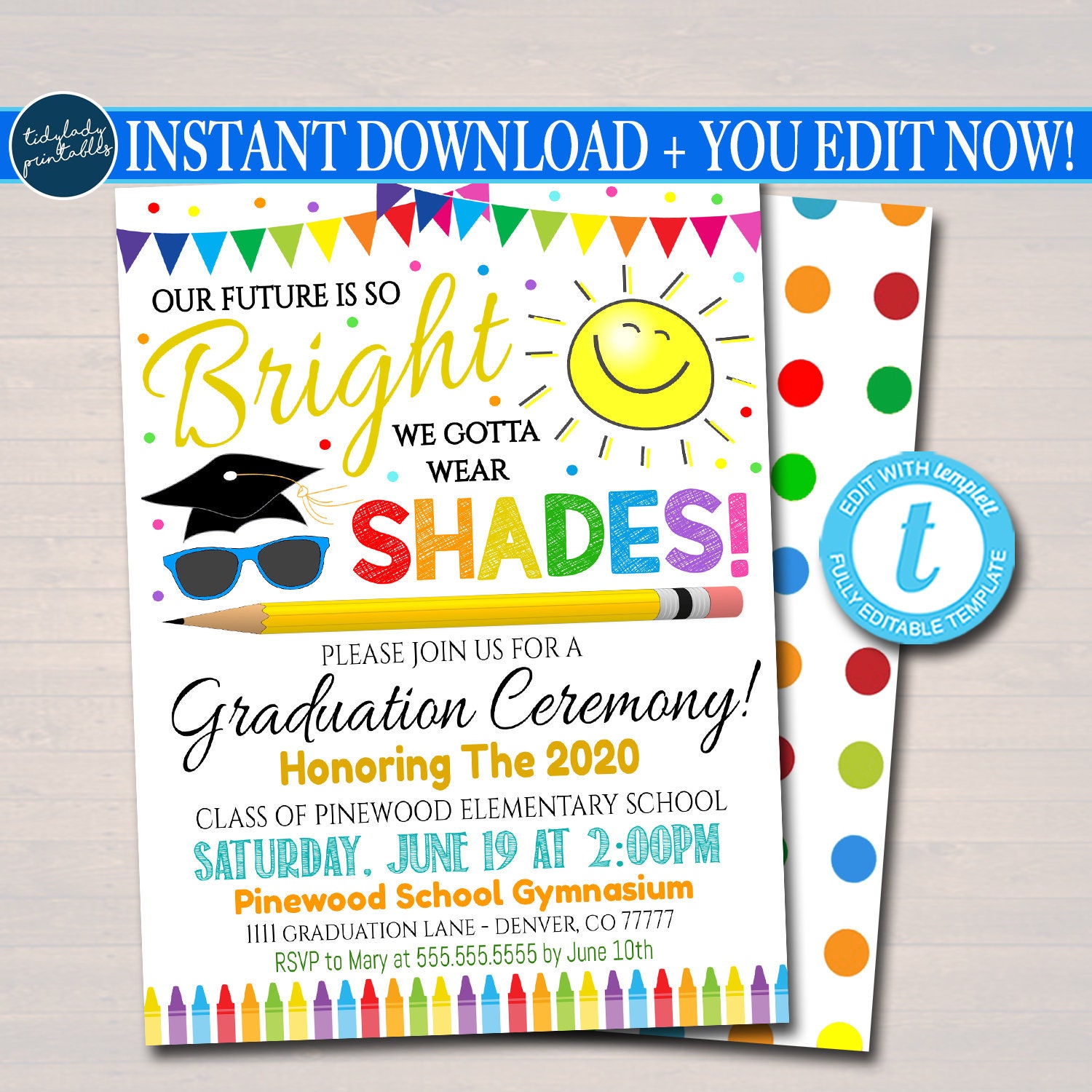 Kindergarten Graduation Invitation Preschool Pre K Graduation Etsy India