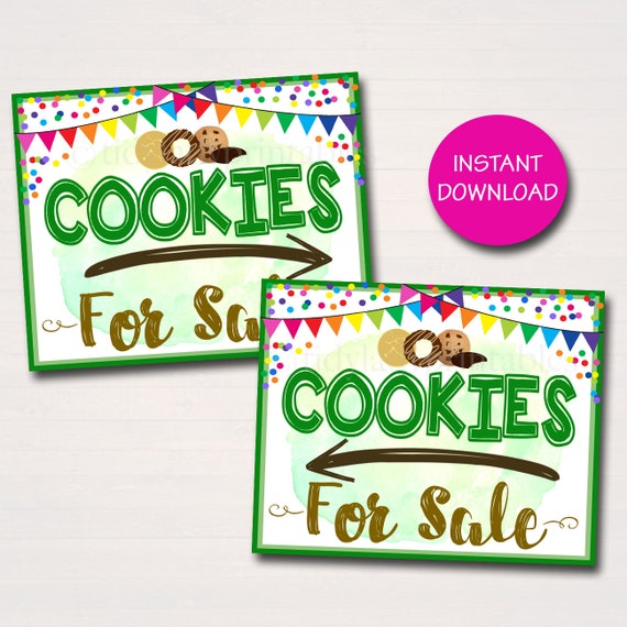 Cookie Arrow Signs, Cookies Sold Here, Printable Cookie Drop Banner