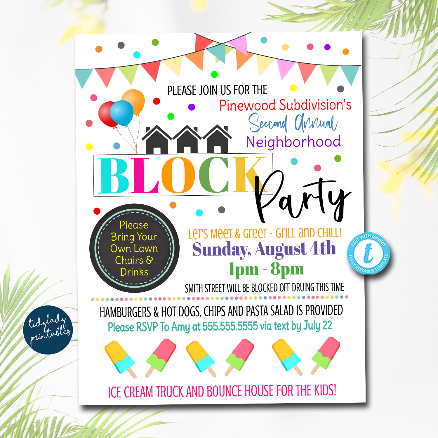 editable-neighborhood-block-party-invite-printable-invitation-bbq-picnic-summer-party-announcement-card-digital-flyer-instant-download-etsy