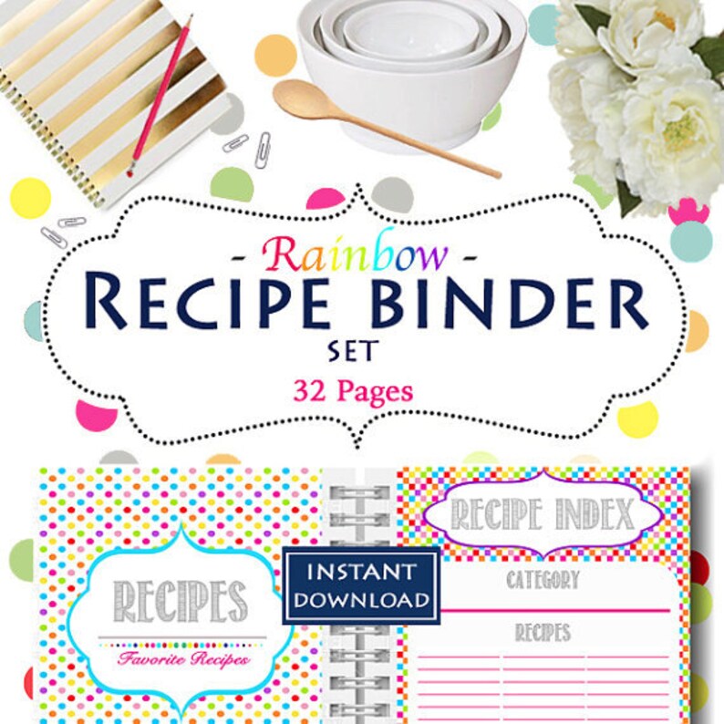 Recipe Binder - Instant Print Organization Download EDITABLE 5 ☆ popular Colorado Springs Mall