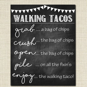 Walking Tacos Sign, Walking Taco Bar, DIY Taco Bar, Make Your Own Tacos Printable Sign, INSTANT DOWNLOAD, Cinco De Mayo, Wedding Food Trucks image 2