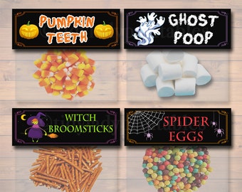 Halloween Treat Bag Toppers: Printable Candy Labels (Instant Download)