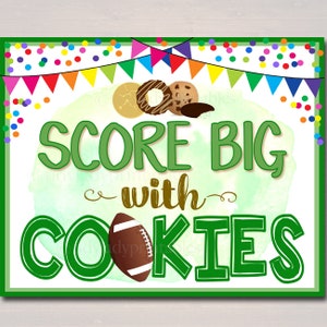 Football Cookie Booth Sign, Game Day Cookies Sold Here, Printable Banner, Cookie Booth Poster, Cookie Sale INSTANT DOWNLOAD Fundraiser Booth