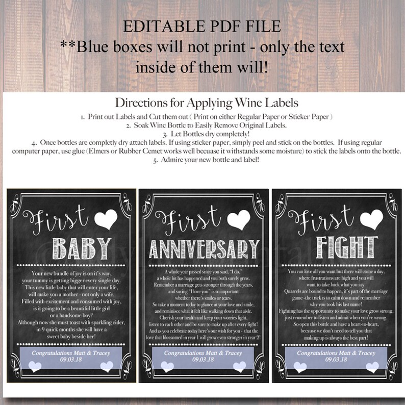 EDITABLE Christian Marriage Firsts Wine Labels Printable Wine | Etsy