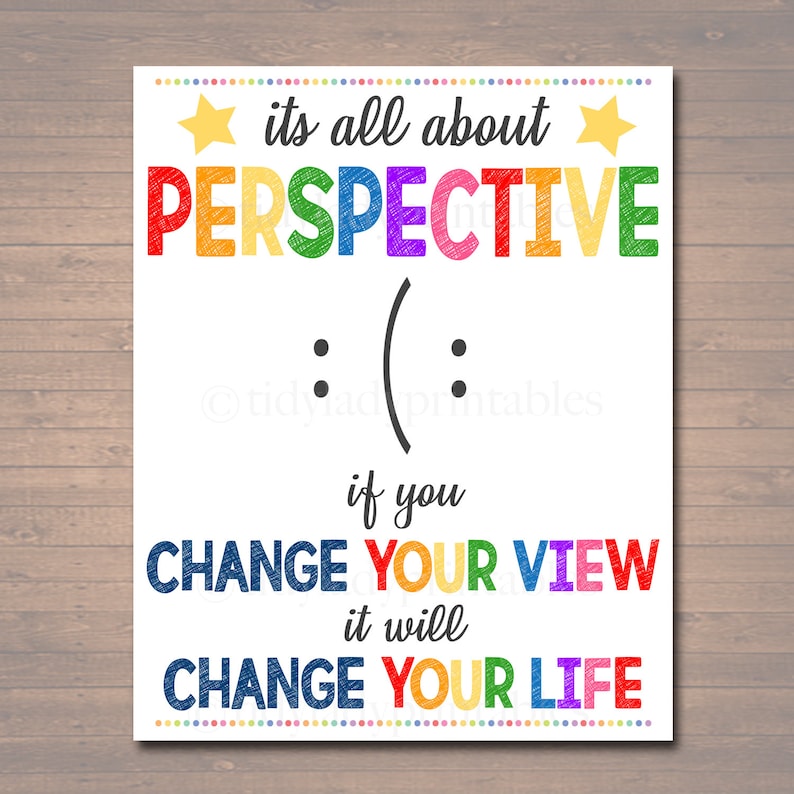 Guidance Counselor Office Decor, Classroom Decor, High School Classroom Poster, All About Perspective Poster, Teen Psychologist, Therapist image 1