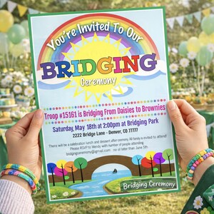 Editable Bridging Ceremony Invitation: Scout Troop Printable (Instant Download)
