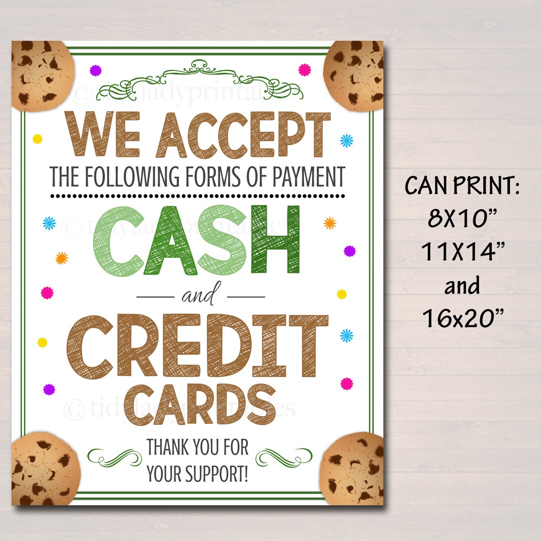 Credit Card Sign: We Accept Credit Cards Poster (printable) - Etsy