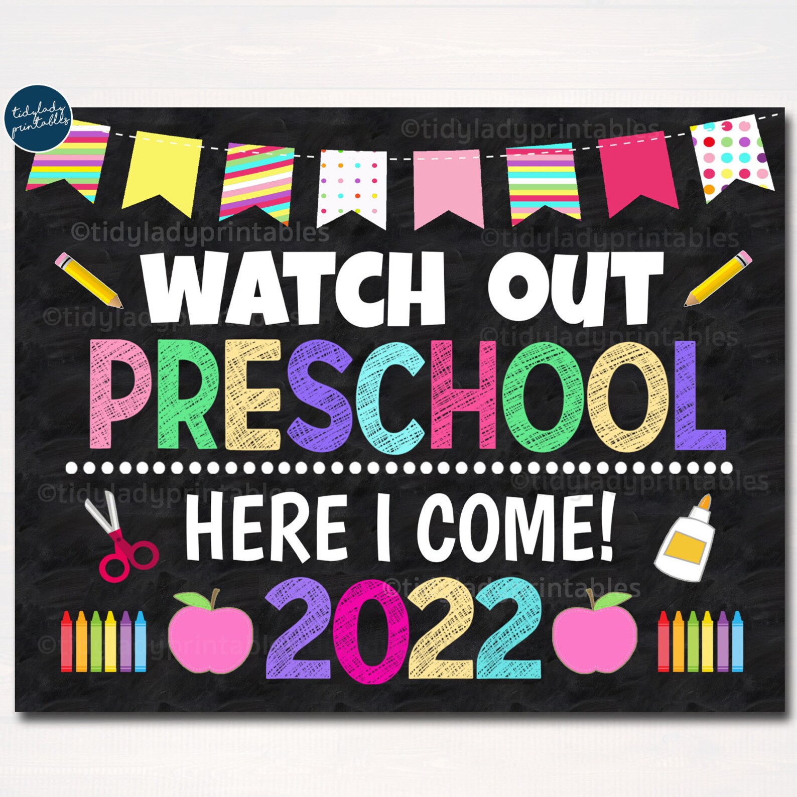 Watch Out Preschool Here I Come Back to School Printable | Etsy