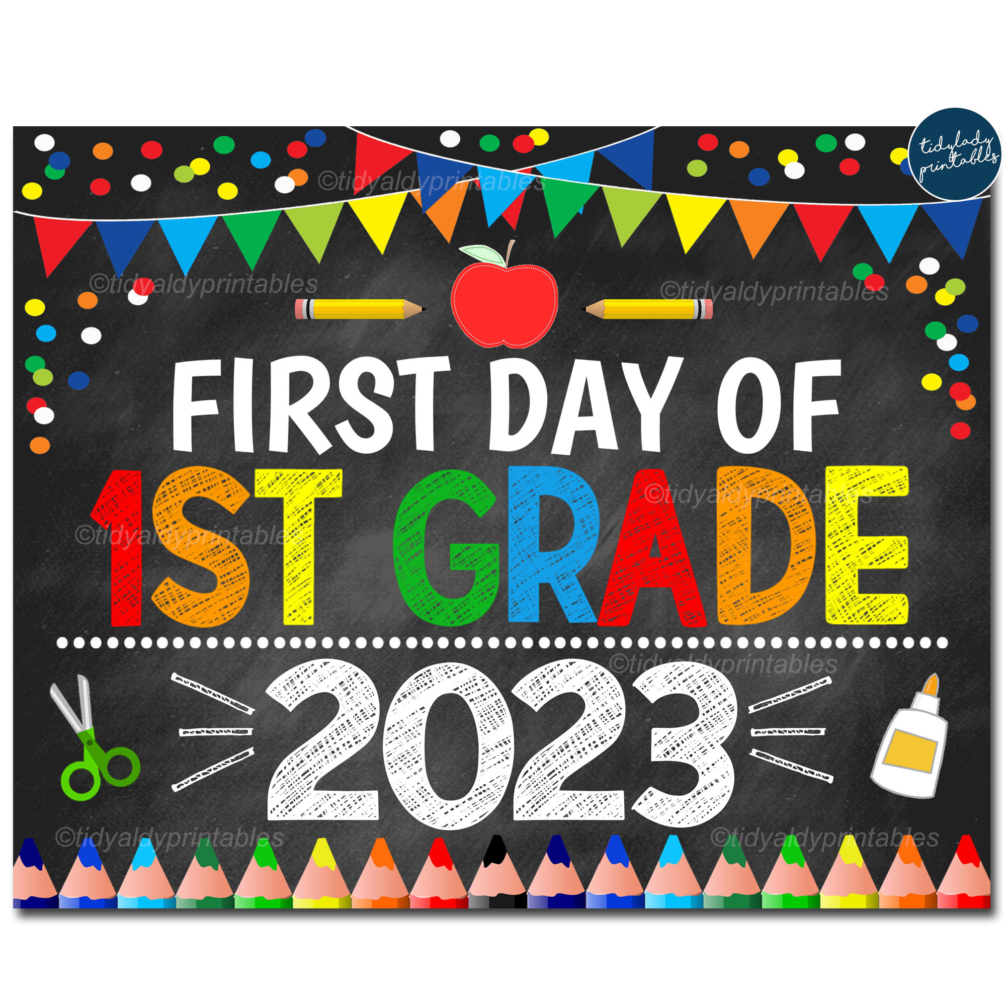 First Day of First Grade 2023 Printable Back to School Etsy Canada