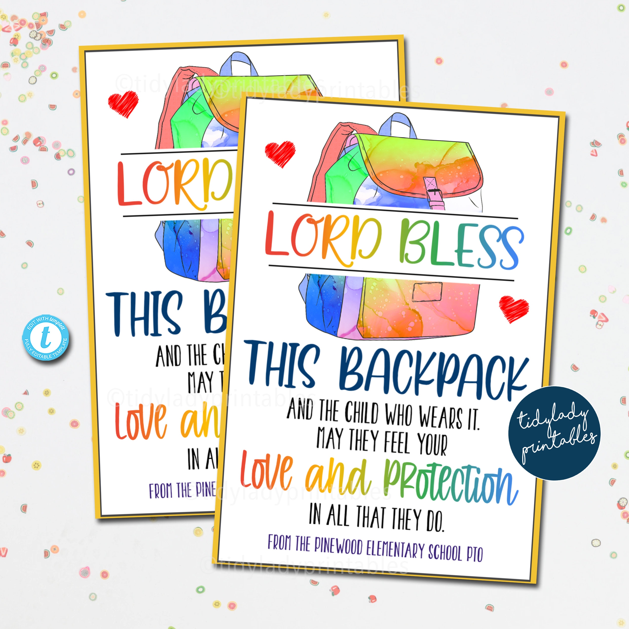 Backpack blessing tags on sale