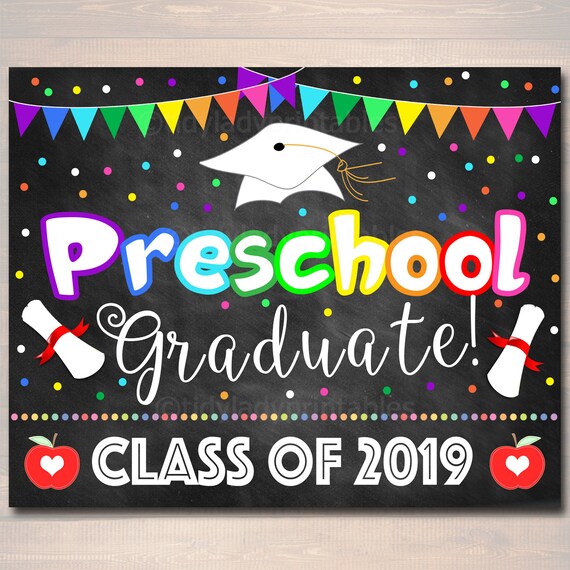 preschool graduation photo prop end of school chalkboard