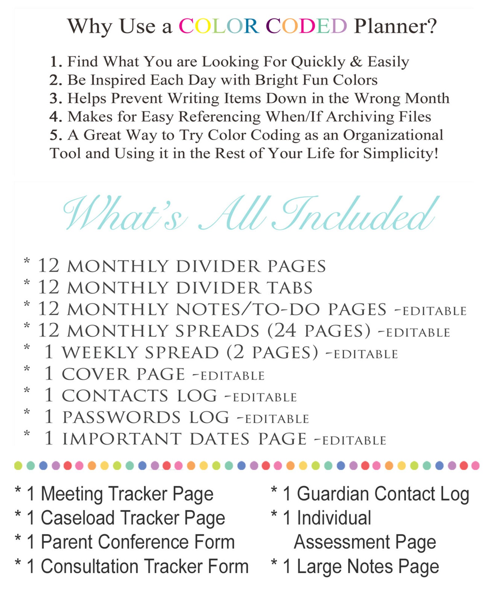 Printable Counselor Planner Editable Undated Perpetual - Etsy