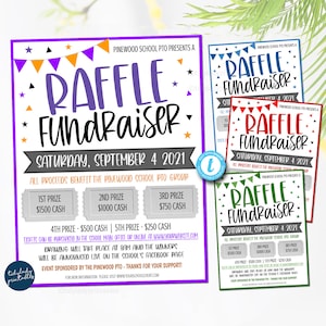Tombola Fundraiser Flyer, bearbeitbare Tombola Fundraiser Vorlage, Sport Fundraiser, Pt pta Kirche Schule Charity Tombola Ticket Sales PRINTABLE