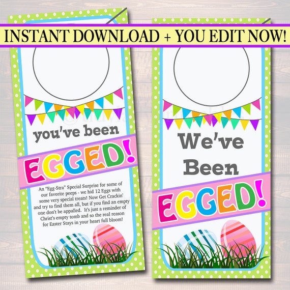 you've been egged door hangers easter egg hunt sign kit