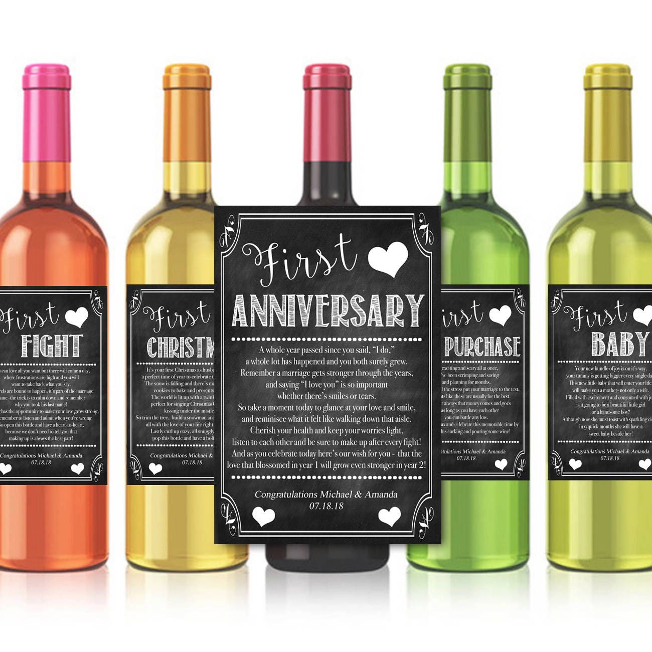 EDITABLE Christian Marriage Firsts Wine Labels Printable Wine | Etsy