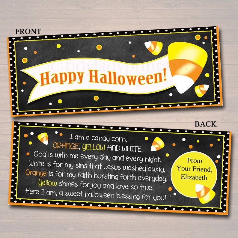 Halloween Treat Bag Toppers, Halloween Favor Tags, Religious Candy Corn Labels, Printable Trick or Treat, Kids Halloween, INSTANT DOWNLOAD image 2