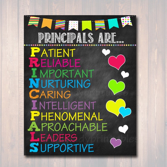 School Principal Poster Principals Are Acronym Art School Etsy