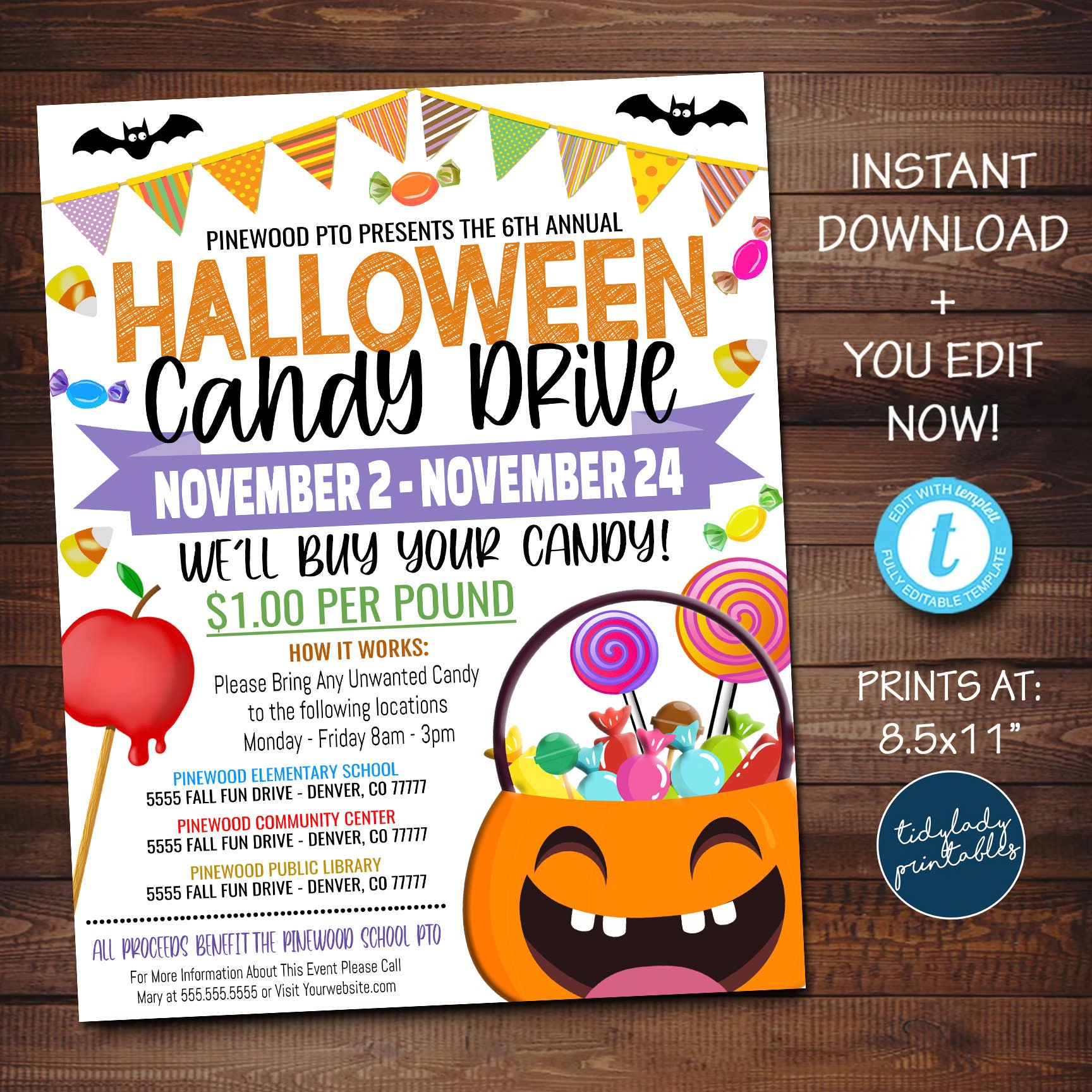 Candy Donation Flyer for School Halloween Trunk-o-treat or -  Sweden