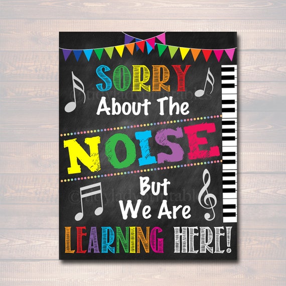 Music Teacher Classroom Printable Poster, Classroom Decor Sorry About The Noise We Are Learning, Music Teacher Gfts, INSTANT DOWNLOAD Art Il_570xn