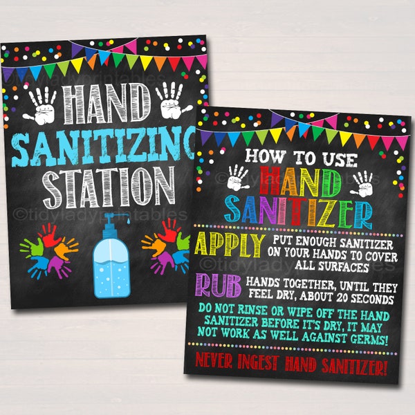 Hand Sanitizer Posters, Health Safety Prevention Signs Teacher School Classroom, Wash Your Hands School Nurse Health Clinic INSTANT DOWNLOAD