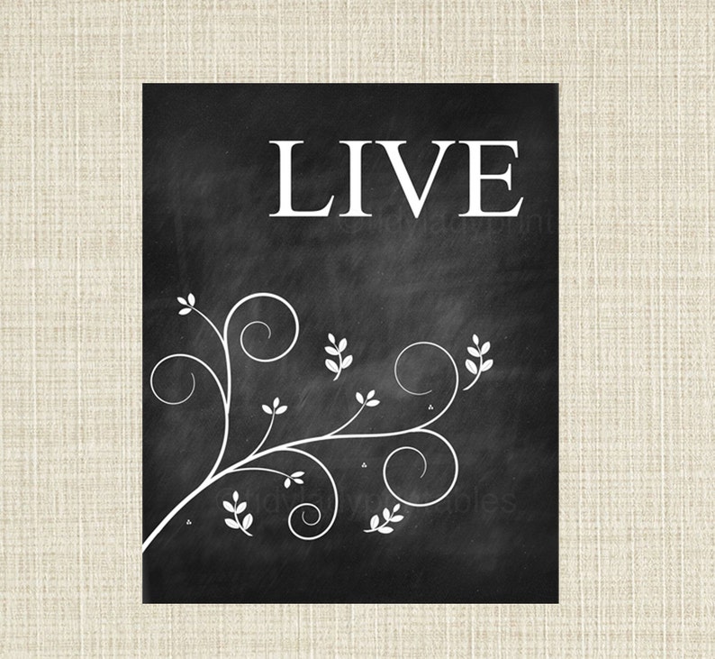Live Laugh Love Chalkboard Wall Art Kitchen Wall Art Etsy