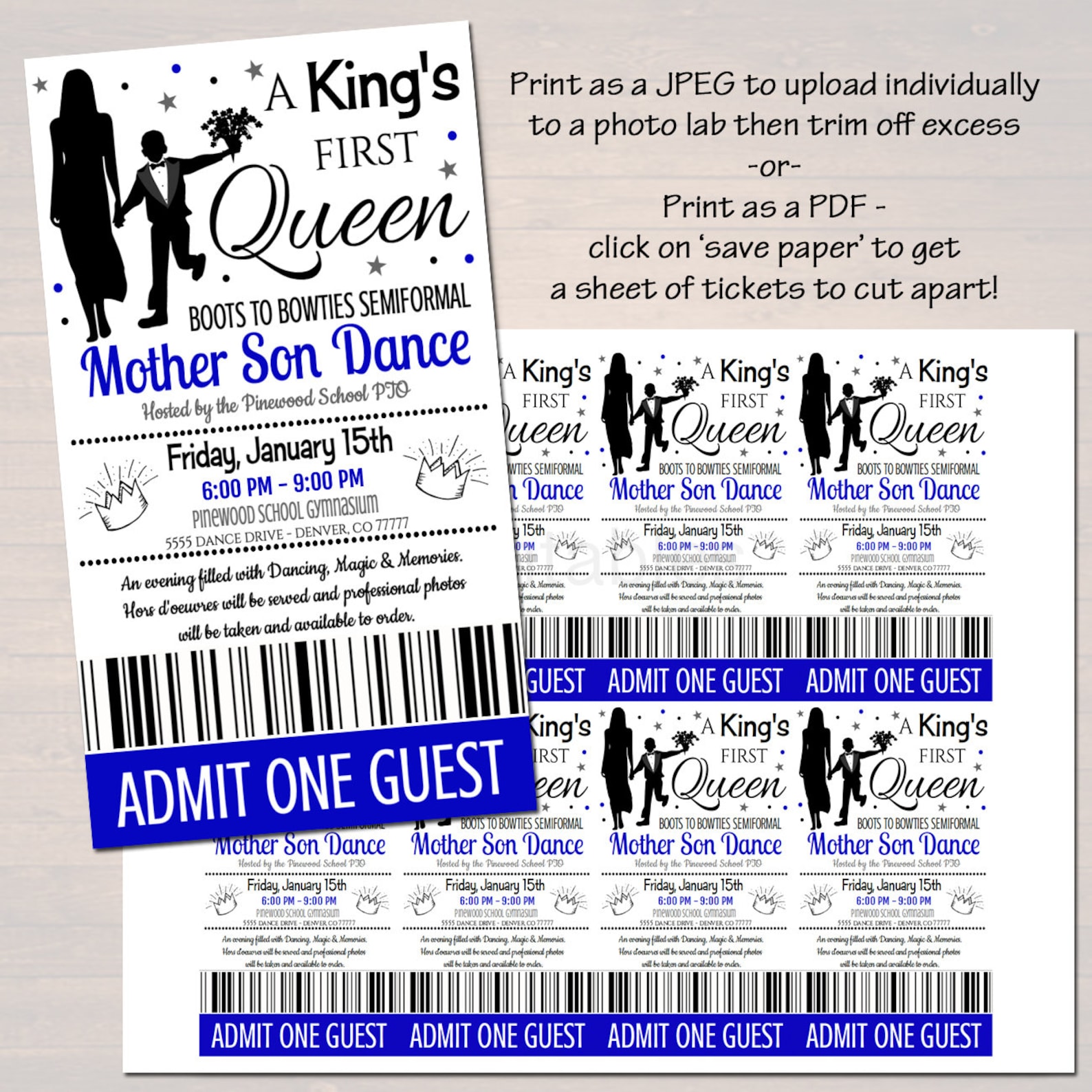 EDITABLE Mother Son Dance Set School Dance Flyer Party Etsy