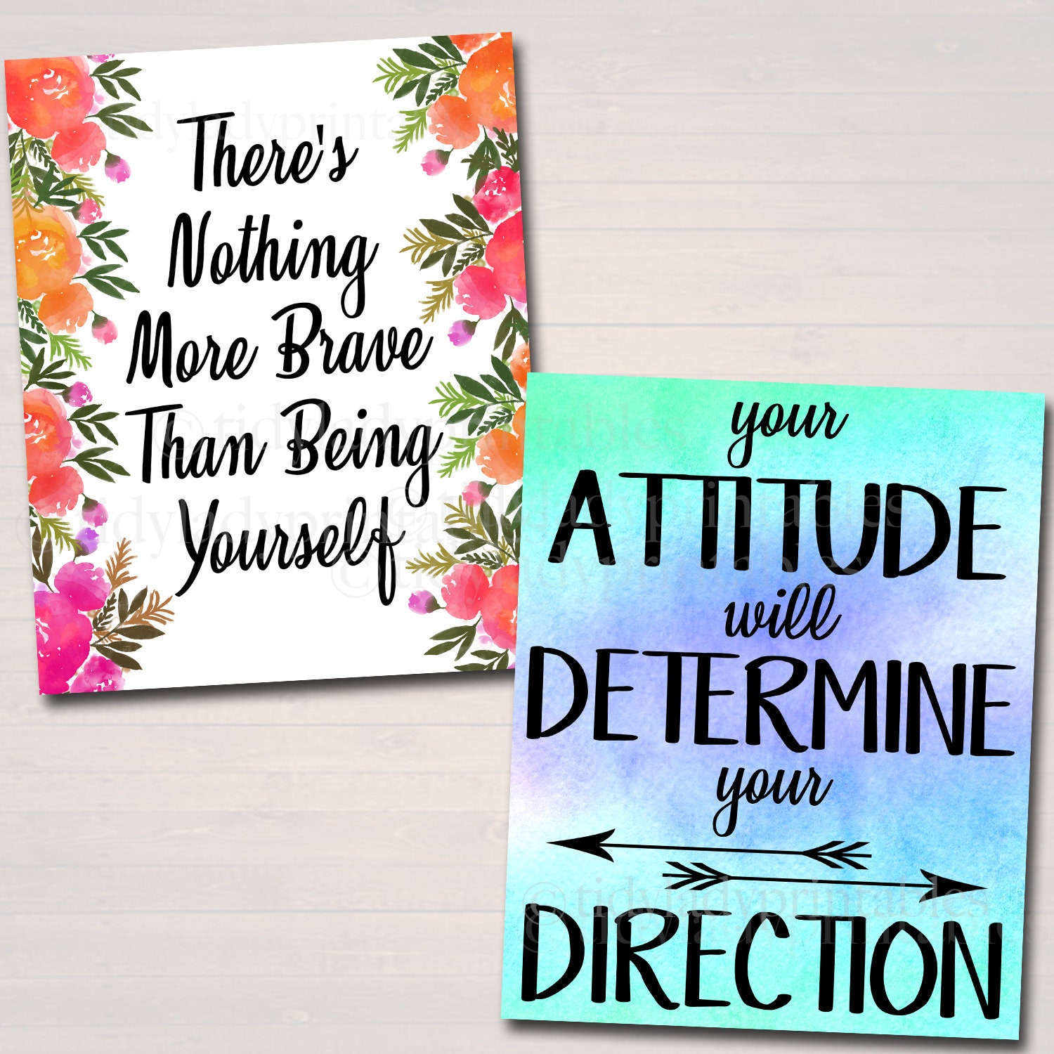 SET OF 12 Inspirational Watercolor Printable Posters School | Etsy