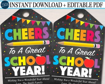 Editable Back To School Gift Tags: Teacher Appreciation (Instant Download)
