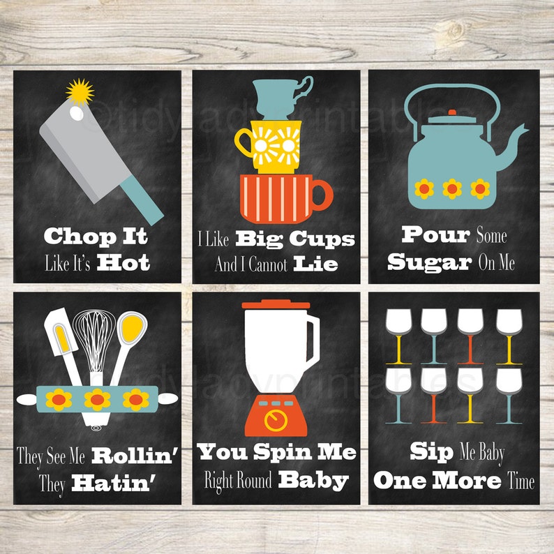 funny kitchen wall art kitchen decor printable signs. instant | etsy