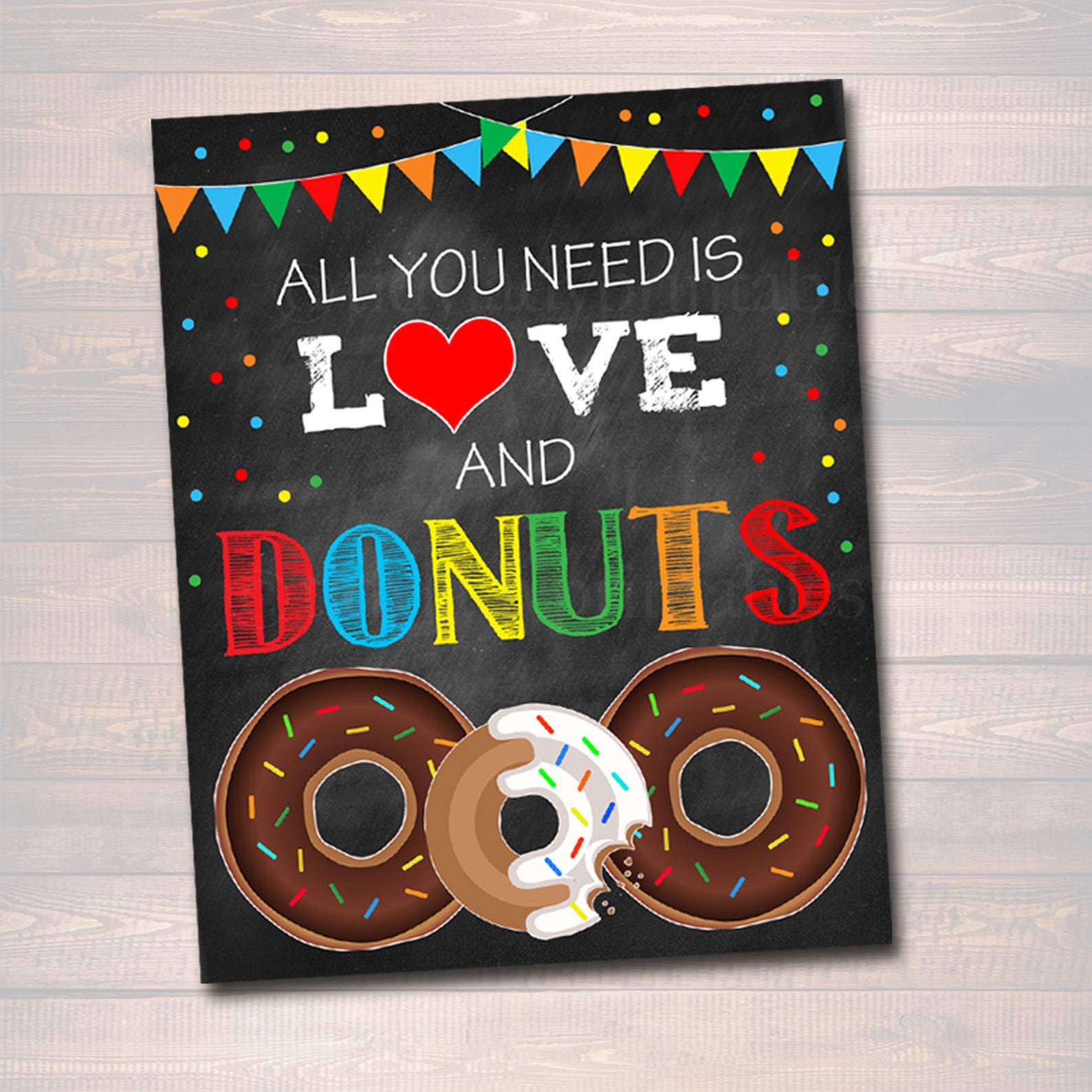 Donuts With Dad Sign Set Thank You Tags Printable PTA Flyer Etsy