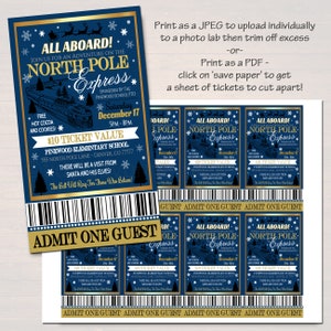 EDITABLE North Pole Polar Express Train Event with Santa Flyer & Ticket Invitation, Kids Christmas Party, Printable School Church Holiday image 3