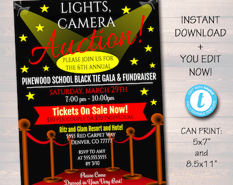 fundraiser invite etsy auction invitation