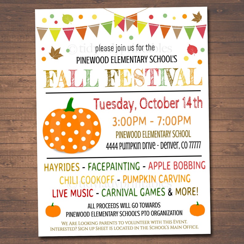 EDITABLE Fall Festival Fall Harvest Flyer/poster Printable Etsy