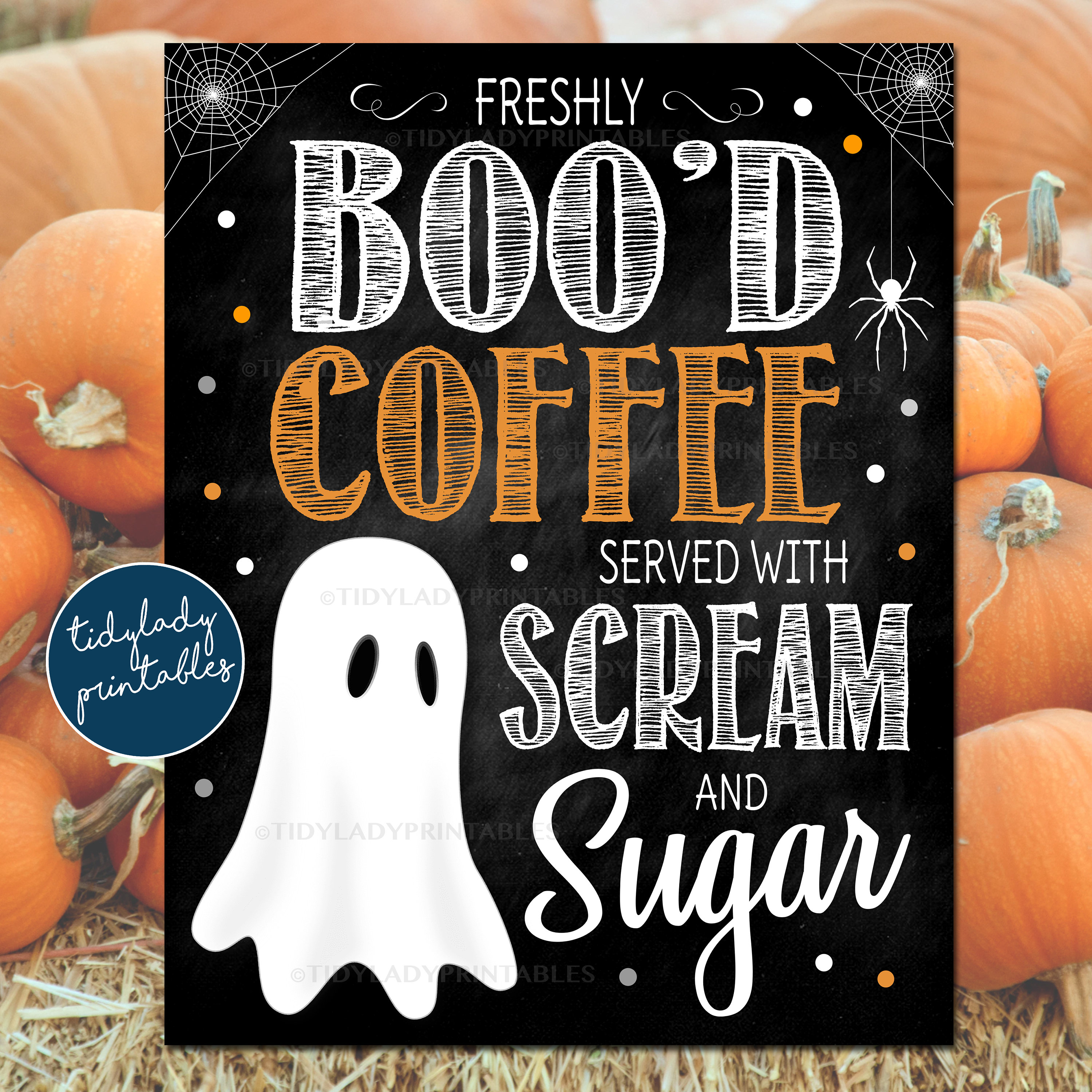 Halloween Coffee Bar Sign: Freshly Boo'd Coffee (printable) - Etsy