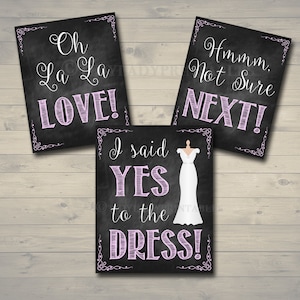 Yes To The Dress Signs, Yes to the Dress Paddle Game, INSTANT DOWNLOAD, Bridal Game, Wedding Dress Sign, Bridal Dress Shopping, Bride to Be