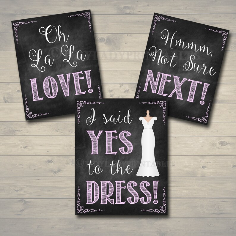 Yes To The Dress Signs Yes to the Dress Paddle Game INSTANT | Etsy