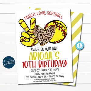 Softball Birthday Invitation: Editable Team Party Invite (DIY TEMPLATE)